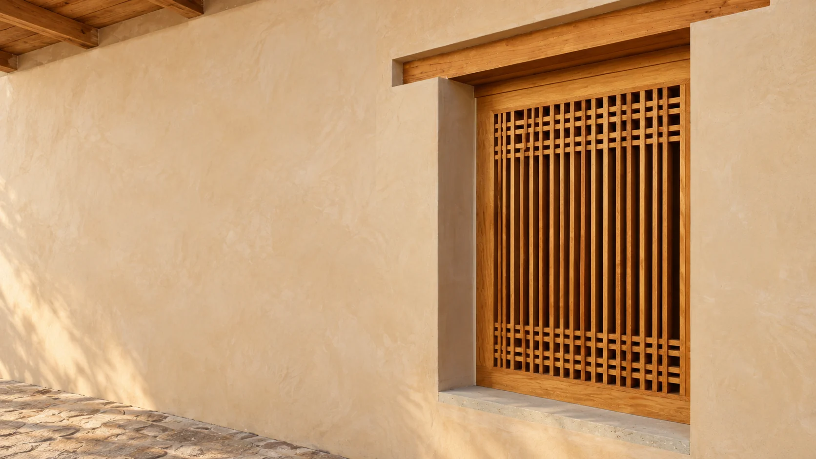 Casa S: Celosía de madera en Casa S · imagen editorial